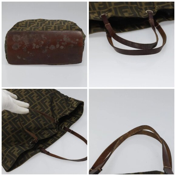 FENDI Zucca Canvas Tote Bag Brown Black Auth 112832 - Picture 16 of 16